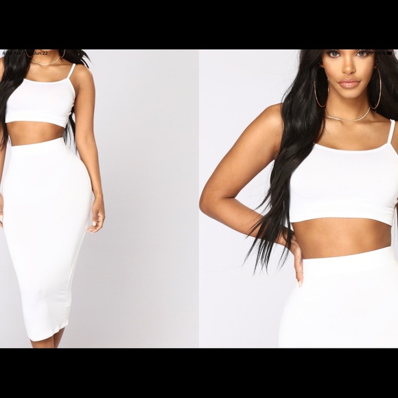 NWT white maxi fashion nova skirt set - Picture 3 of 3
